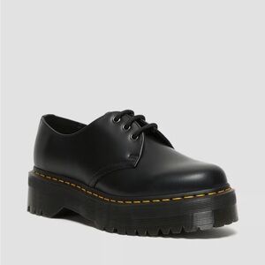 Dr. Martens 1461 Smooth Leather Platform Shoes in Black